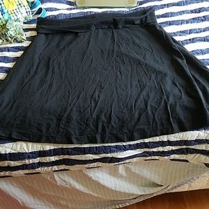 Lands' End knit black skirt with foldover waist